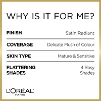 L'Oréal Paris Age Perfect Fard À Joues Satin Minéraux Radieux, Huile Camellia, Non Séchant, Mauvre, 9  GR