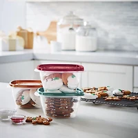 Contenants de conservation des aliments Rubbermaid TakeAlongs, 4 tasses, rouge rhubarbe des fêtes, paquet de 3