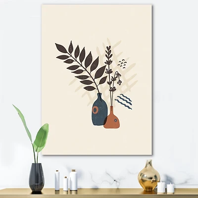 Designart Fleurs minimalistes Boho Vintage I Art mural sur toile