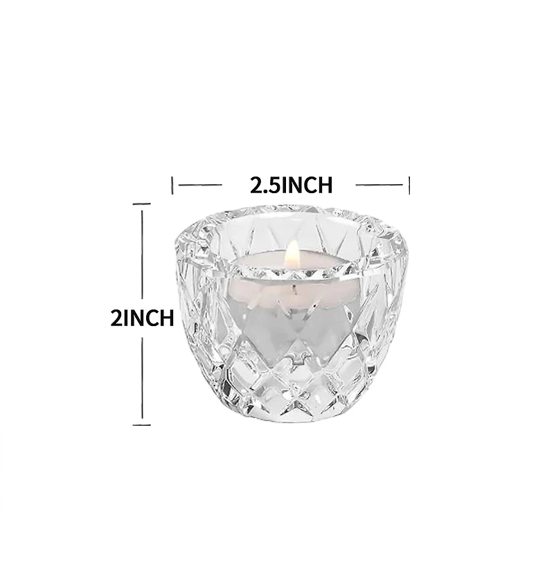 Mainstays Diamond 2in1 Glass Home Candle Holder 4pack, Mainstays Diamond 2in1 Glass Candle Holder 4pack