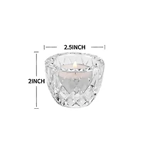 Mainstays Diamond 2in1 Glass Home Candle Holder 4pack, Mainstays Diamond 2in1 Glass Candle Holder 4pack