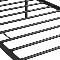 FullFurnique Graceful Scroll Metal Platform Bed Twin Bed with Headboard and Footboard for Adult, Black