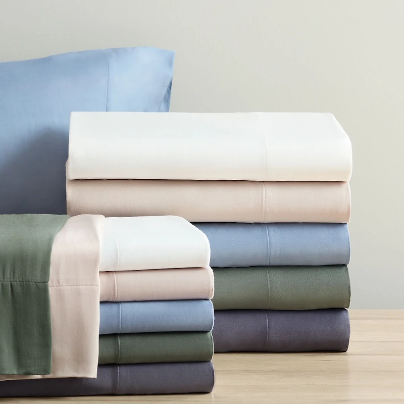 Allswell 300 Thread Count Soft & Silky 4-Piece Viscose from Bamboo Sateen Sheet Set, Queen Sheet Set