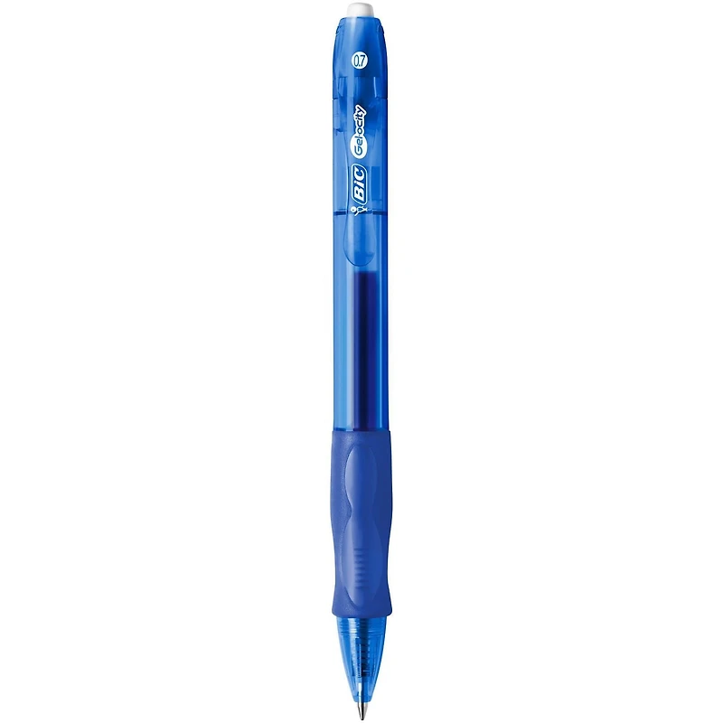 BIC Gel-ocity Retractable Gel Pen, Blue Ink, Medium Point, 4-Count, Contoured Grip for Comfort and Control