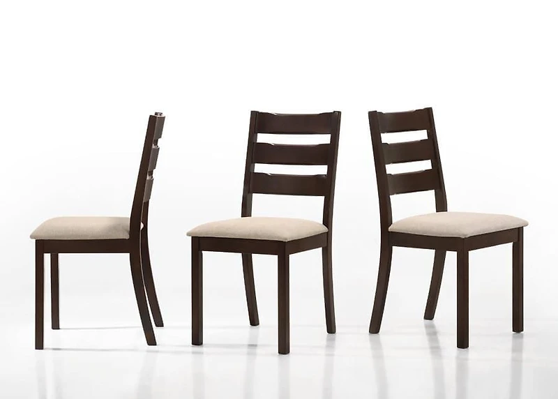 Aerys Bostin Ensemble de table à manger en bois massif avec 4 chaises et 1 banc de salle à manger en cappuccino