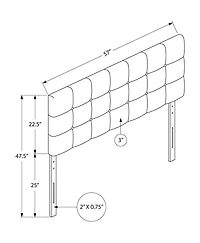 Monarch Specialties Bed, Headboard Only, Full Size, Bedroom, Upholstered, Linen Look, Beige, Transitional