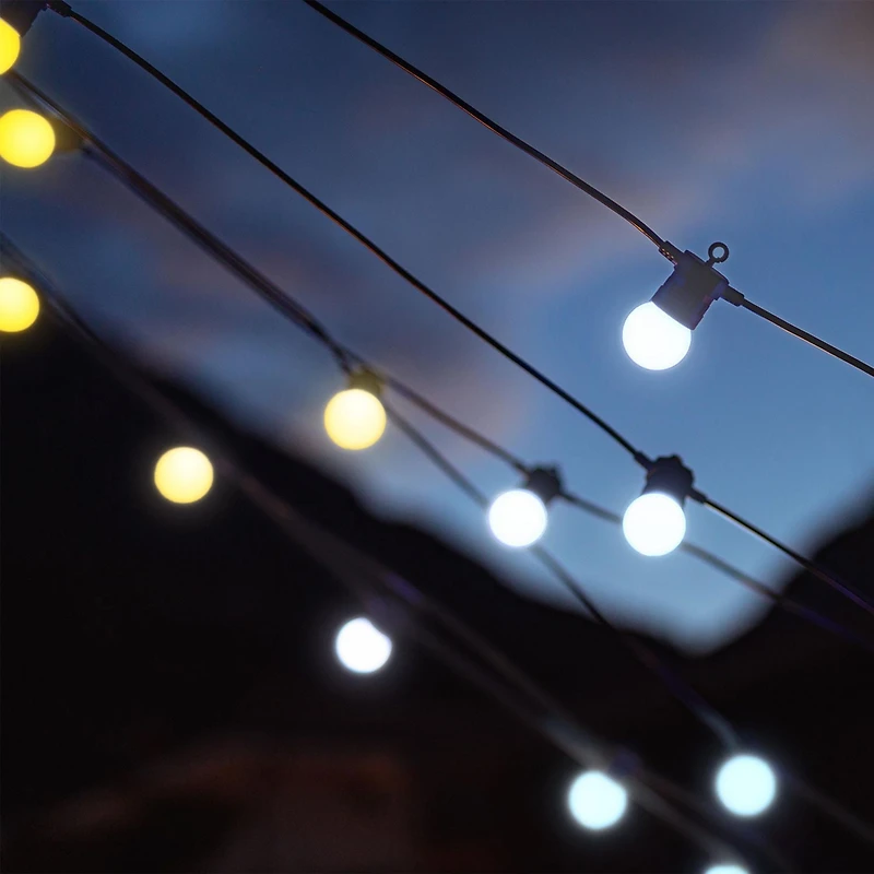 Twinkly Festoon Ampoules LED Smart 20 AWW, guirlande noire de 33 pieds, Gen II