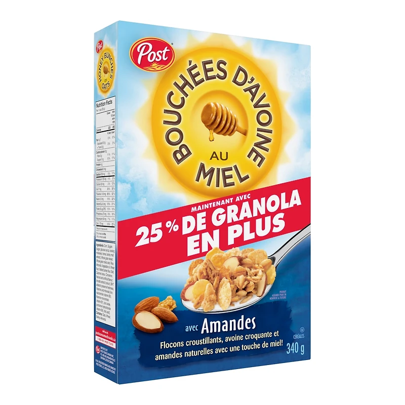 Les céréales Bouchées d'avoine au miel avec amandes Céréales Bouchées d'avoine au miel avec amandes