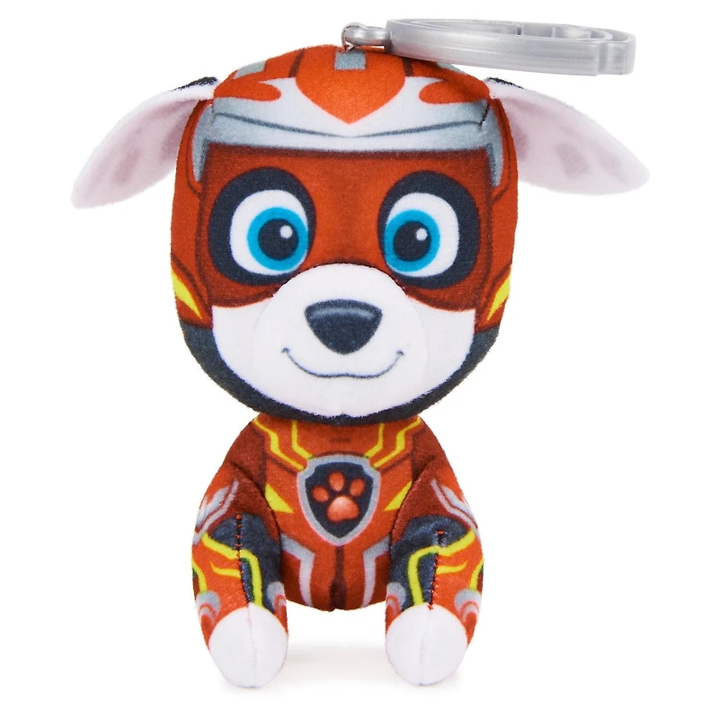 PAW Patrol : La Super Patrouille le film, Peluche Marcus Super Patrouille de 10 cm, animaux en peluche miniatures avec attache pour porte-clés, jouets pour garçons et filles à partir de 3 ans