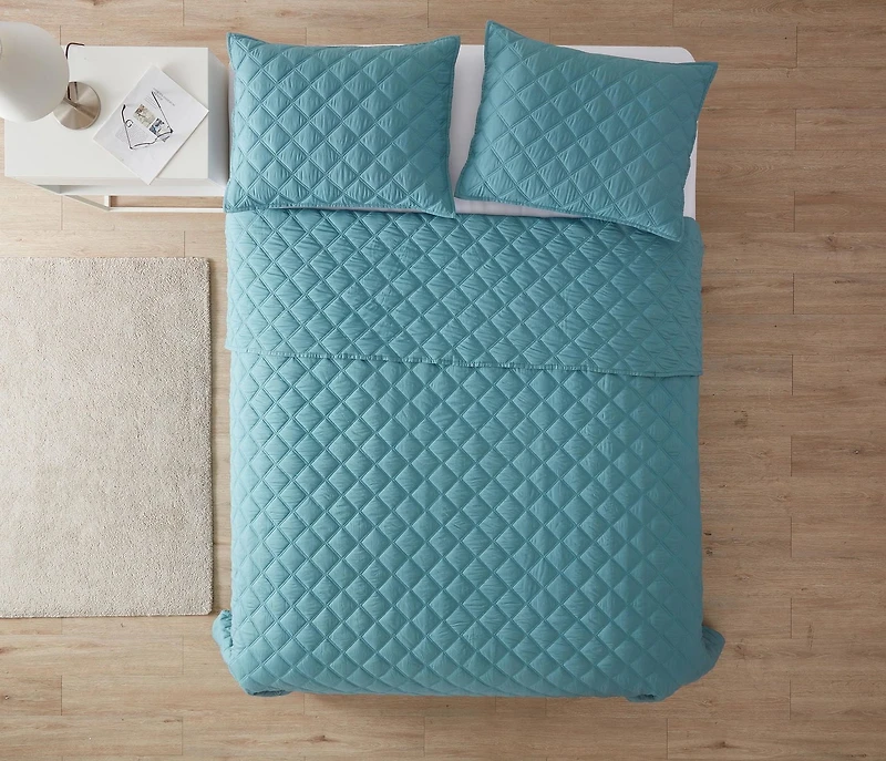 Avery Pure Cotton Bamboo Babs 3 Piece Double/Queen Quilt Set