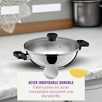 Maharaja Stainless Steel Karahi with lid 26cm, 26cm