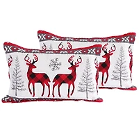 Marina Decoration Rich Printed Embossed Pinsonic Coverlet Bedspread Ultra Soft Bedding Summer Christmas Quilt Set with Shams, Xmas Snowflake and Deer Pattern