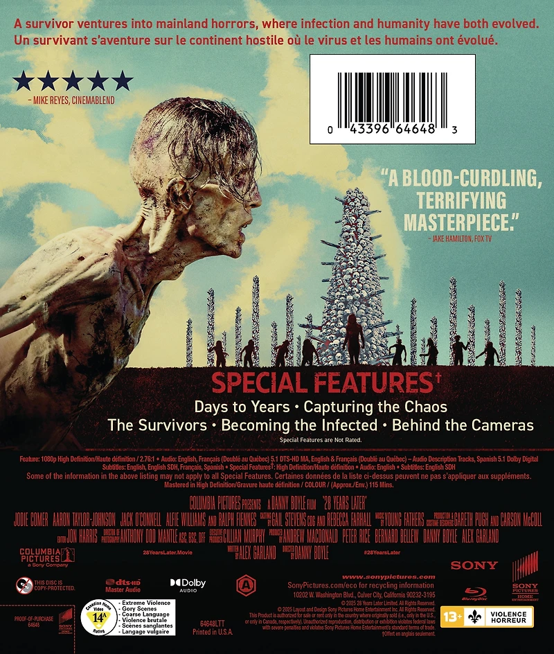 28 Ans Plus Tard - Bilingual - Blu-ray | Horror | Aaron Taylor Johnson, Jodie Comer | Sony Pictures