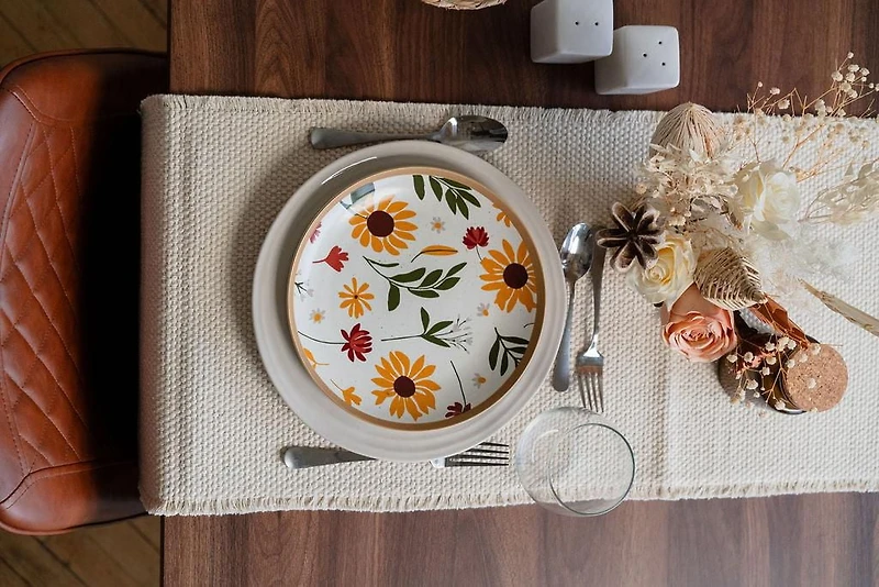 Fabstyles Chemin de table Bali 100 % coton – Lavable en machine au quotidien, chemin de table épais 35,6 x 182,9 cm pour table de salle à manger, de cuisine et d'extérieur