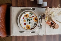 Fabstyles Chemin de table Bali 100 % coton – Lavable en machine au quotidien, chemin de table épais 35,6 x 182,9 cm pour table de salle à manger, de cuisine et d'extérieur