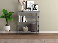 Safdie & Co. Bookshelf Bookcase 32.5in H Light Grey with 3 Shelves for Living Room