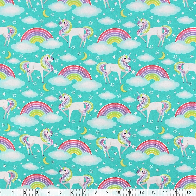 Fabric Creations Tissu de coton au mètre Licorne multi 107 cm (42")