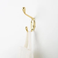 Era Double Hook 2-Pack Gold, 3.25 x 0.75 x 2.25 in.