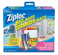 Paq. de 5 grands sacs Ziploc - grand