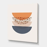 Designart Géométrie abstraite du soleil et de la lune en bleu et orange Art mural sur toile