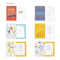 American Greetings 30-Count Birthday Card Assortment Box with Envelopes, Seals, and Storage Box (Kathy Davis Designs, Cake)