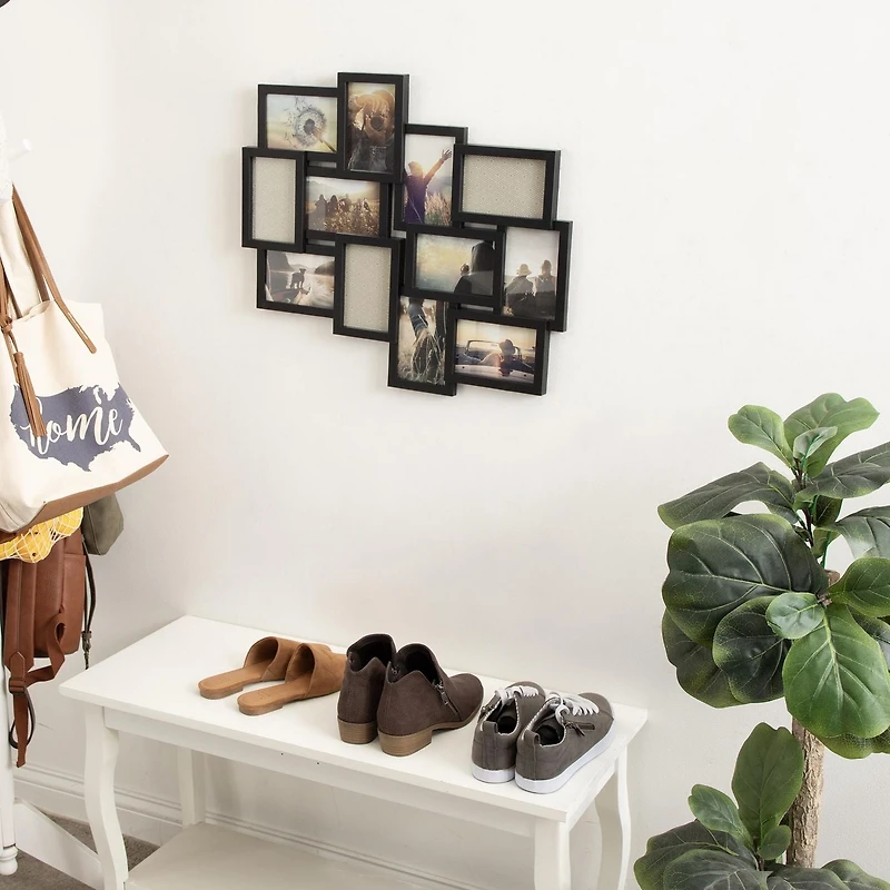 hometrends Warner Black Collage Picture Frame, 12 - 4x6 Photos