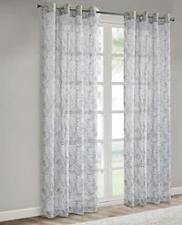 Jolie Sheer Grommet Curtain Panel Pair 52" x 95" each in Grey