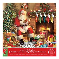 Ceaco Santa by the Fireplace 500-Piece Interlocking Jigsaw Puzzle for Adults Ages 14+