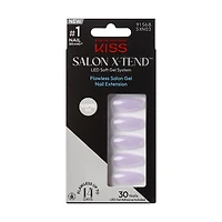 KISS Système Ongles de couleur Salon X-Tend Gel doux LED, Lavande, Long Ballerine, 30u. Refill Faux Mink