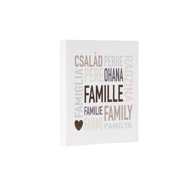 Toile embellie famille 15,2 cm L x 15,2 cm H