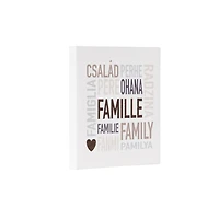 Toile embellie famille 15,2 cm L x 15,2 cm H