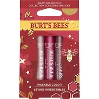 Burt's Bees® Kissable Colour Holiday Gift Set, Warm Collection, 3 Lip Shimmers in Peony, Rhubarb and Fig