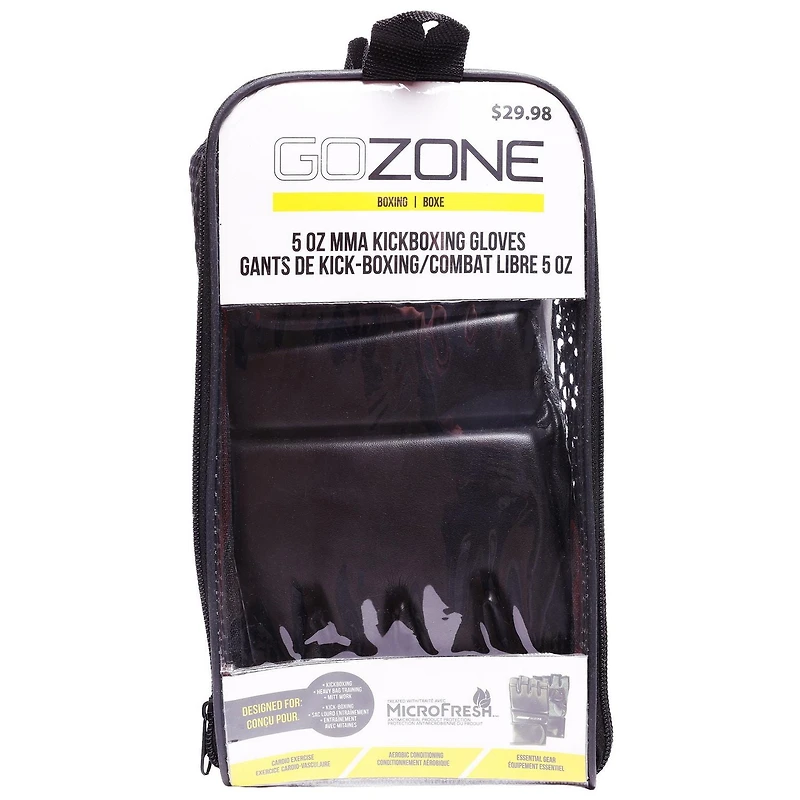 GoZone 5oz MMA Kickboxing Gloves – Black/Grey