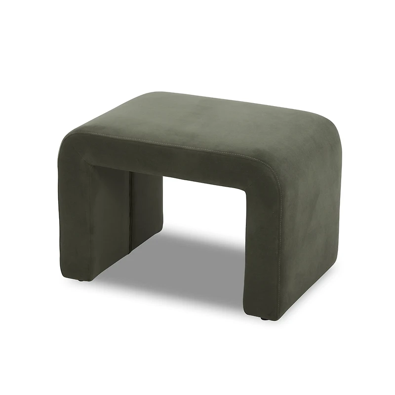 Better Homes & Gardens Juliette Velvet Pouf, Olive