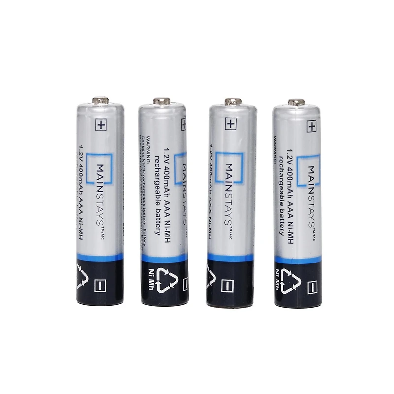 4 x 1.2V 400mAh AAA Ni-MH rechargeable batteries