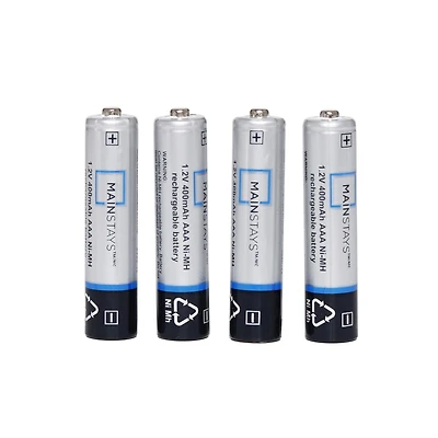 4 x 1.2V 400mAh AAA Ni-MH rechargeable batteries