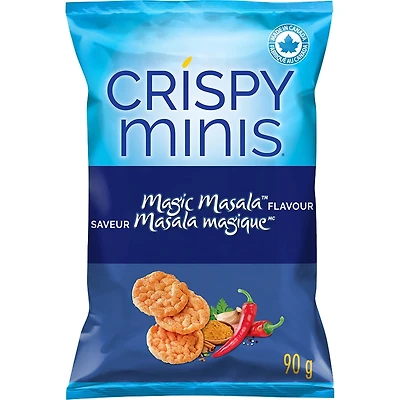 Quaker Crispy Minis galettes de riz brun saveur Masala magique 90 g.
