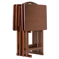 Winsome Alex 5-PC Snack Table Set in Walnut finish