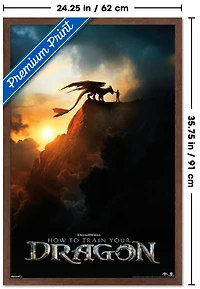 How To Train Your Dragon (2025) - Teaser One Sheet Wall Poster, 22.375" x 34" Framed