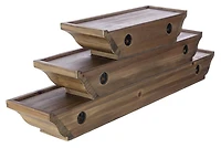kieragrace Muskoka Fitz Wood Shelves - Walnut, 12-Inch, 18-Inch, 24-Inch, Set of 3