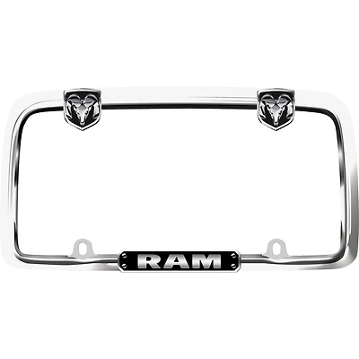 Cruiser Accessories Ram License Plate Frame, Chrome/Black