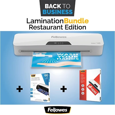 Fellowes® Halo™ 125 - Plastifieuse avec pochettes de plastification thermiques