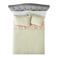 Couette matelassée Mainstays Garment Wash pour adulte, verte, très grand lit, 1 pièce Couvre-lit Matelasse 100%Coton