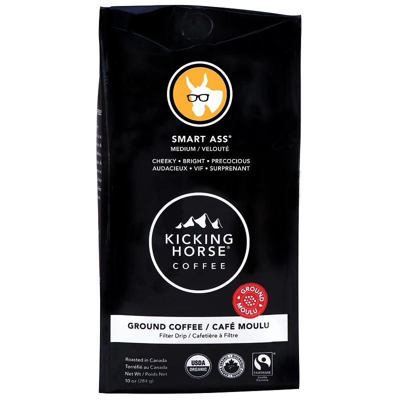 Kicking Horse Coffee - Smart Ass - Medium Roast - 284g Ground, 284 g - Ground Coffee