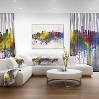 Design Art Vancouver Skyline Canvas Print