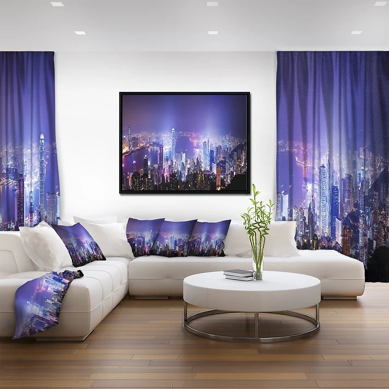 Design Art Hong Kong Night City Framed Canvas Art Print