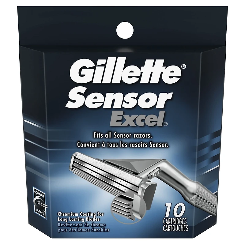 Cartouches de rechange pour rasoir pour hommes Gillette Sensor Excel 10 cartouches