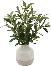Better Homes & Gardens 14in Indoor Artificial Olive Plant in 2-Tone Ceramic Vase