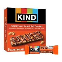 KIND Amandes, Beurre d'Arachide et Chocolat Noir, 40g, 5 Barres