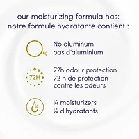 Dove sans aluminium Désodorisant pour Tout le Corps pour femmes avec 1/4 d'hydratants parfum lait d'avoine et vanille pour une peau douce et confortable 113g
